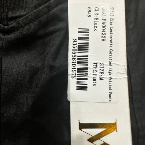 NWT MESHKI Zima Leatherette Corset High Waist Pants - Picture 5 of 6